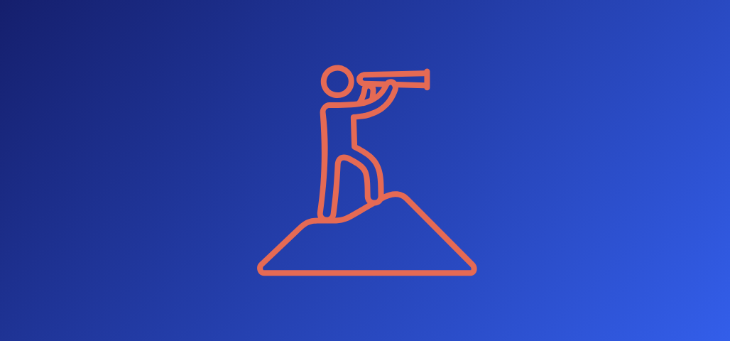 Person looking into the future